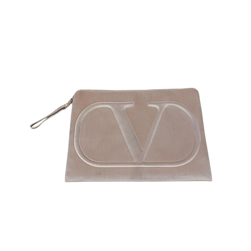 Valentino Beauty Nude Blush Velvet Laptop Pouch Wrist Bag Clutch 15"